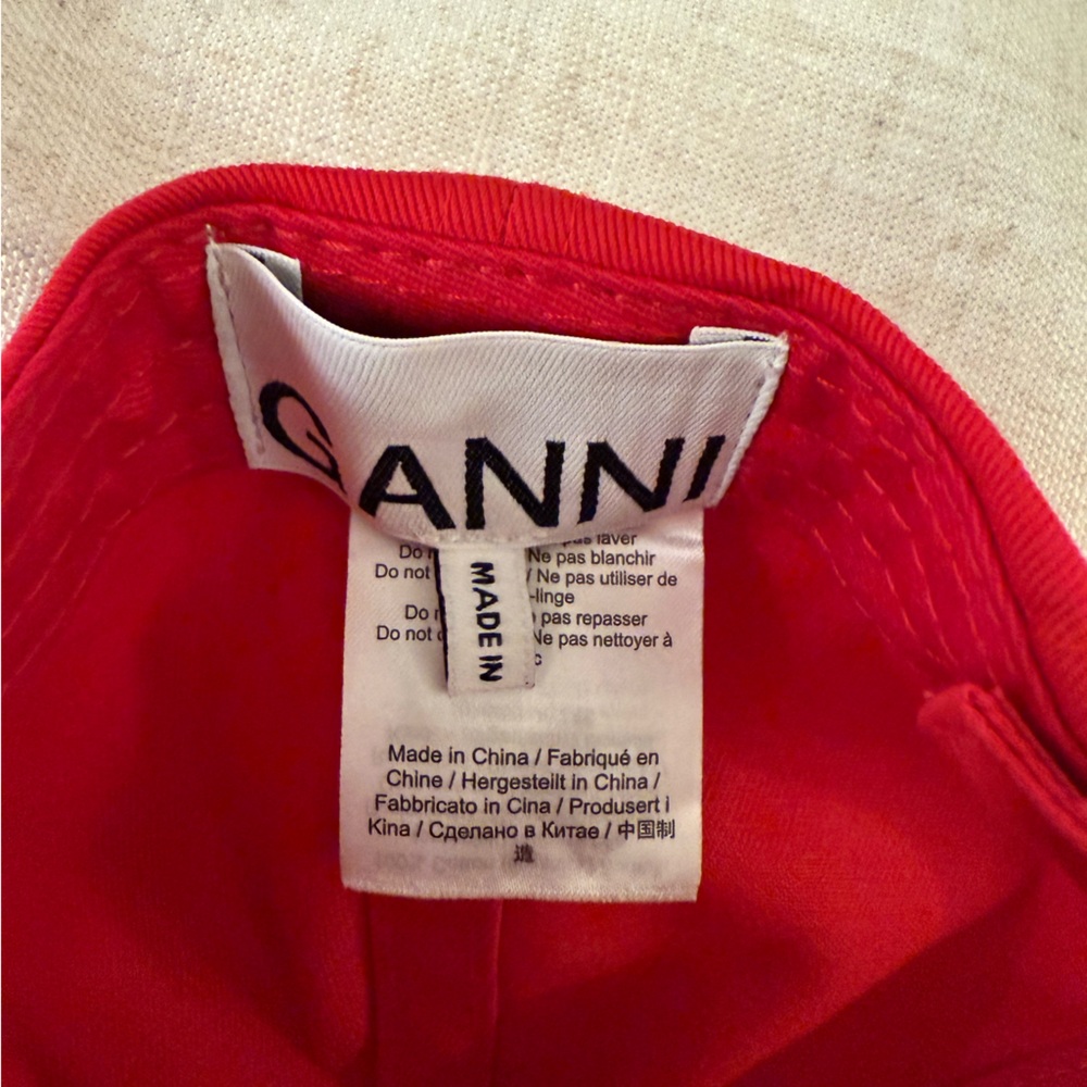 Ganni Red Logo Baseball Cap - Picture 2 of 2